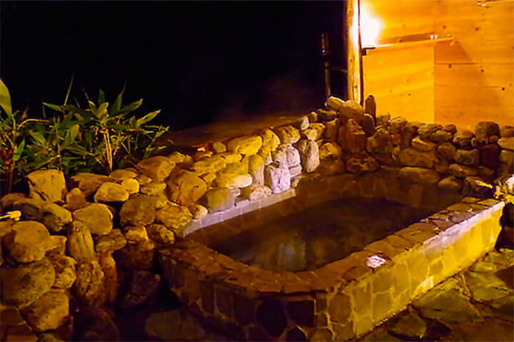 Handmade outdoor bath