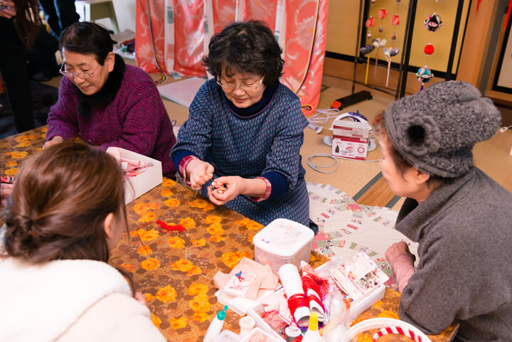 Girls making ornaments